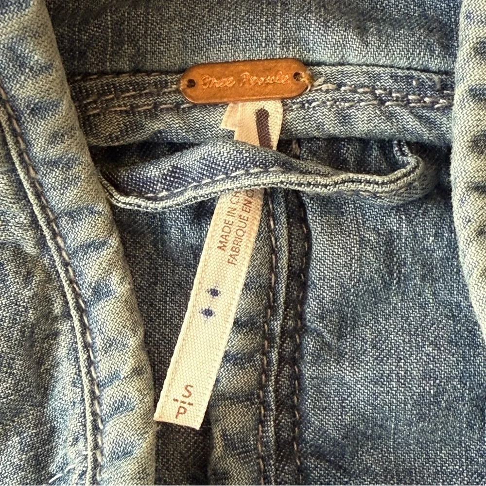 Free People Quilted Dolman Denim Jacket Size S